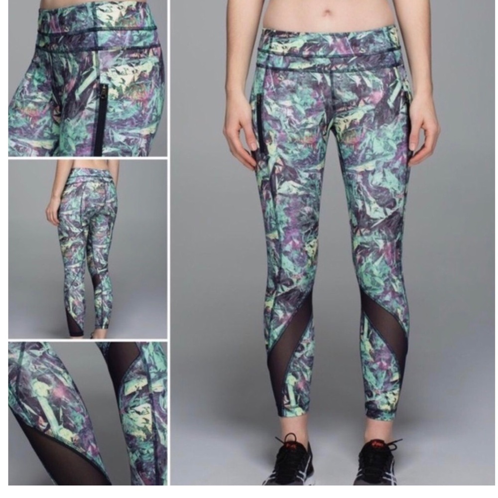 Lululemon Size 6 Inspire Tight II Luxtreme Mesh Leggings Athletic Iridescent